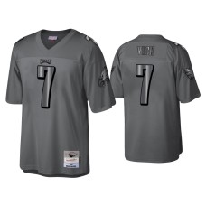 Men's Philadelphia Eagles #7 Michael Vick Charcoal 2004 Throwback Metal Legacy Jersey