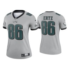 Women's Philadelphia Eagles #86 Zach Ert Silver Inverted Legend Jersey