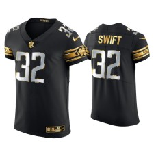 Men's Detroit Lions #32 D'Andre Swift Black Golden Edition Elite Jersey