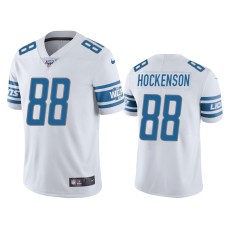 Men's Detroit Lions #88 T.J. Hockenson 100th Season White Vapor Limited Jersey