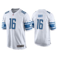 Men's Detroit Lions #16 Jared Goff White Game Jersey