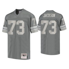 Men's Detroit Lions #73 Jonah Jackson Charcoal 1996 Metal Replica Jersey