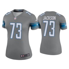 Women's Detroit Lions #73 Color Rush Legend Jonah Jackson Steel Jersey