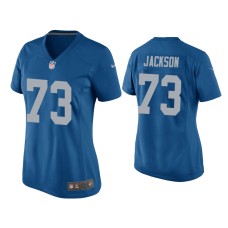 Women's Detroit Lions #73 Jonah Jackson Blue Throwback Game Jersey