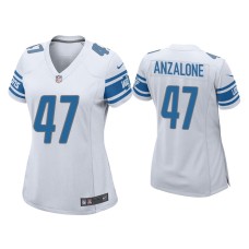 Women's Detroit Lions #34 Alex Anzalone White Game Jersey