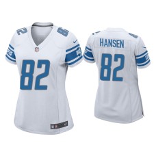 Women's Detroit Lions #82 Chad Hansen White Game Jersey