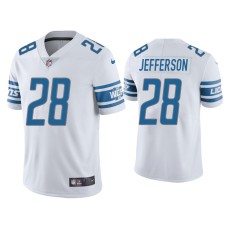 Men's Detroit Lions #28 Vapor Limited Jermar Jefferson Lions White Jersey