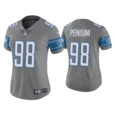 Women's Detroit Lions #98 Color Rush Limited John Penisini Steel Jersey