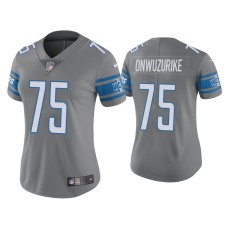 Women's Detroit Lions #75 Color Rush Limited Levi Onwuzurike Steel Jersey