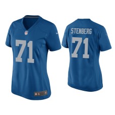 Women's Detroit Lions #71 Logan Stenberg Blue Throwback Game Jersey