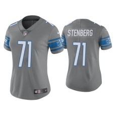 Women's Detroit Lions #71 Color Rush Limited Logan Stenberg Steel Jersey