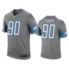 Men's Detroit Lions #90 Color Rush Legend Trey Flowers Steel Jersey