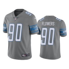 Men's Detroit Lions #90 Color Rush Limited Trey Flowers Steel Jersey