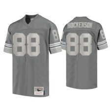 Men's Detroit Lions #88 T.J. Hockenson Charcoal 1996 Metal Replica Jersey