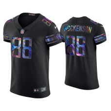 Men's Detroit Lions #88 T.J. Hockenson Black Golden Edition Holographic Jersey