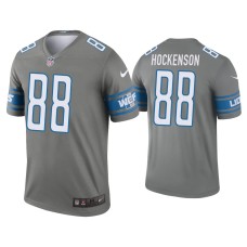 Men's Detroit Lions #88 T.J. Hockenson Steel Legend Jersey