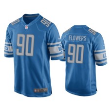 Men's Detroit Lions #90 Trey Flowers Blue Game Jersey