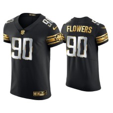 Men's Detroit Lions #90 Trey Flowers Black Golden Edition Elite Jersey