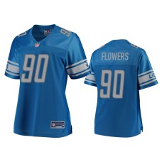 Women's Detroit Lions #90 Trey Flowers Blue Pro Line Jersey