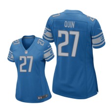 Women's Detroit Lions #27 Blue Glover Quin Nike Game Jersey