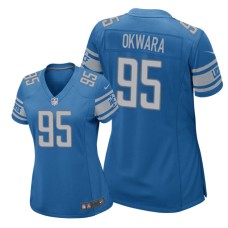 Women's Detroit Lions #95 Blue Romeo Okwara Nike Game Jersey