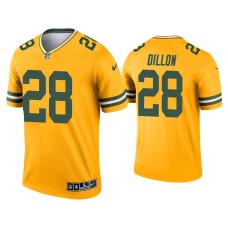 Men's Green Bay Packers #28 A.J. Dillon Gold Inverted Legend Jersey