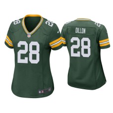 Men's Green Bay Packers #28 A.J. Dillon Green 2020 NFL Draft Game Jersey