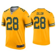 Men's Green Bay Packers #28 A.J. Dillon Gold Inverted Legend Jersey