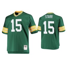 Men's Green Bay Packers #15 Bart Starr Green Throwback Retired Jersey