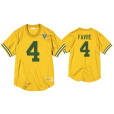 Men's Green Bay Packers #4 Brett Favre Gold 75th Anniversary Throwback Jersey