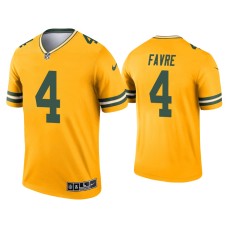 Men's Green Bay Packers #4 Brett Favre Gold Inverted Legend Jersey