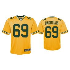 Youth Green Bay Packers #69 David Bakhtiari Gold Inverted Game Jersey