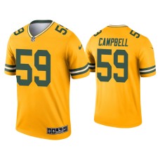 Men's Green Bay Packers #59 De'Vondre Campbell Gold Inverted Legend Jersey