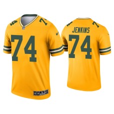 Men's Green Bay Packers #74 Elgton Jenkins Gold Inverted Legend Jersey