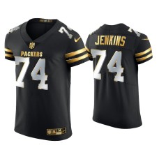 Men's Green Bay Packers #74 Elgton Jenkins Black Golden Edition Elite Jersey