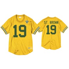 Men's Green Bay Packers #19 Equanimeous St. Brown Gold 75th Anniversary Throwback Jersey