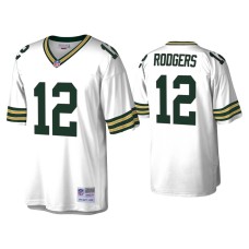 Men's Green Bay Packers #12 Aaron Rodgers White 1996 Legacy Replica Throwback Jersey