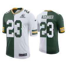 Men's Green Bay Packers #23 Jaire Alexander Green White 2020 NFL Playoffs Split Jersey