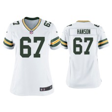 Women's Green Bay Packers #67 Jake Hanson White Game Jersey