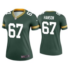 Women's Green Bay Packers #67 Jake Hanson Green Legend Jersey