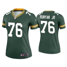 Women's Green Bay Packers #76 Jon Runyan Jr. Green Legend Jersey