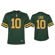 Youth Green Bay Packers #10 Jordan Love Green Alternate Game Jersey