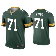 Men's Green Bay Packers #71 Josh Myers Green Legend Jersey