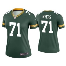 Women's Green Bay Packers #71 Josh Myers Green Legend Jersey