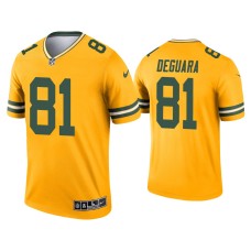 Men's Green Bay Packers #81 Josiah Deguara Gold Inverted Legend Jersey