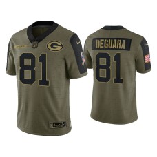 Men's Green Bay Packers #81 Josiah Deguara Olive 2021 Salute To Service Limited Jersey