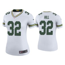 Women's Green Bay Packers #32 Color Rush Legend Kylin Hill White Jersey