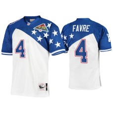 Men's Green Bay Packers #4 Brett Favre Mitchell & Ness 1994 Pro Bowl White Blue NFC Jersey