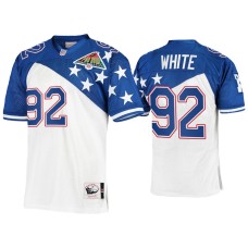 Men's Green Bay Packers #92 Reggie White Mitchell & Ness 1994 Pro Bowl White Blue NFC Jersey