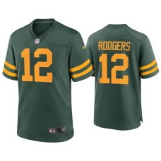 Men's Green Bay Packers #12 Aaron Rodgers Green Alternate Game Jersey